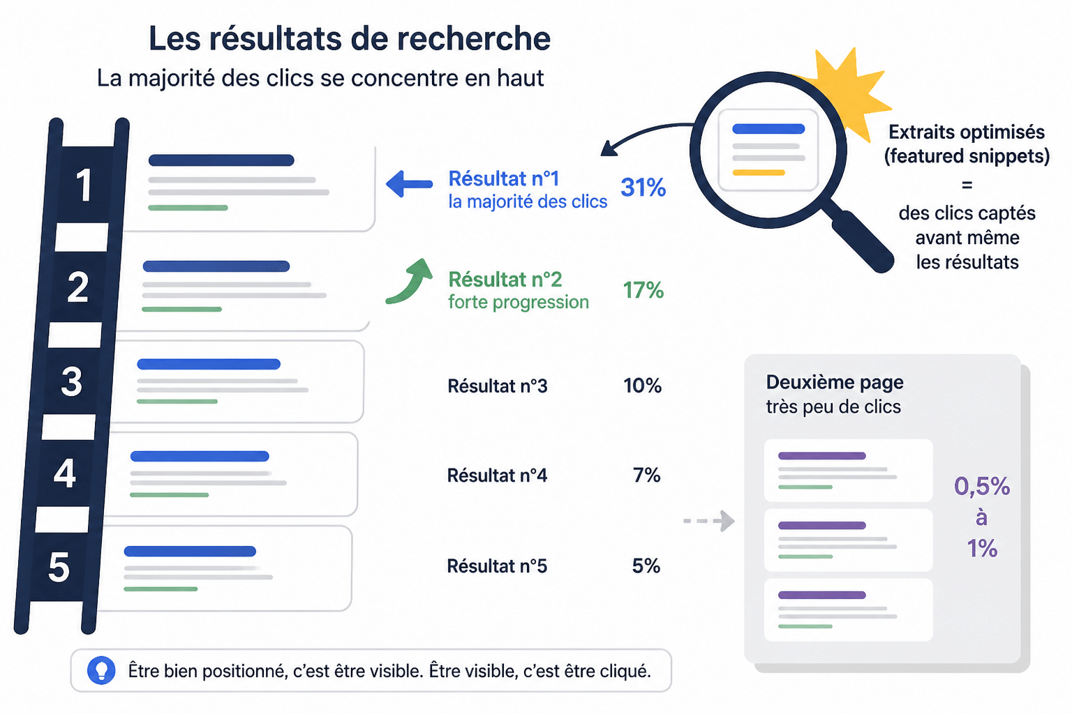 CTR et distribution des clics sur les résultats Google