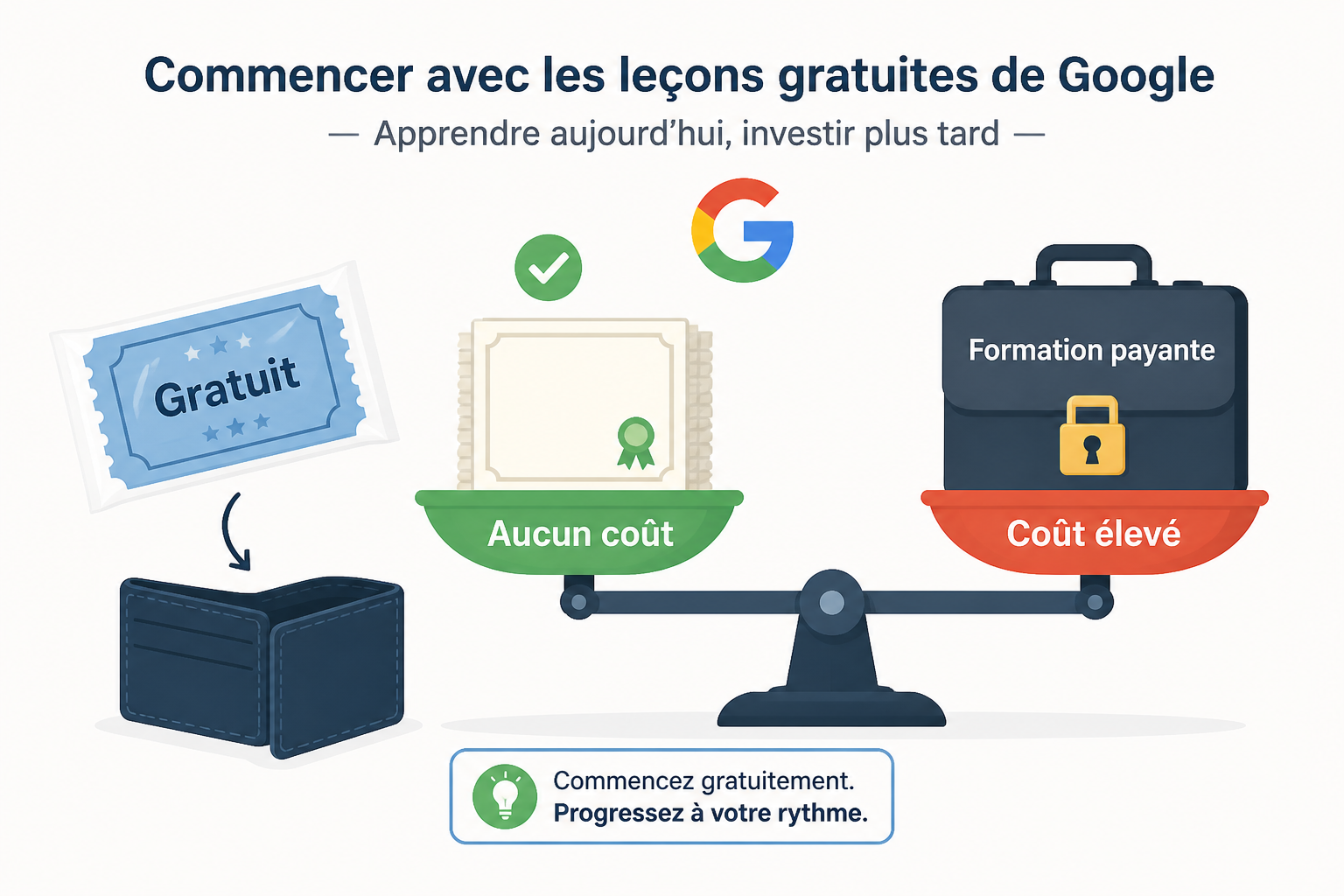Formation Google Marketing Digital : devenir expert avec Google Ads 3 La formation Google est-elle vraiment gratuite ?