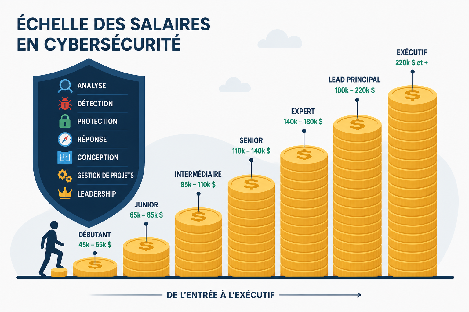 Quels sont les principaux métiers de la cybersécurité et lequel choisir ? 3 Quel salaire pour chaque métier de la cybersécurité ?