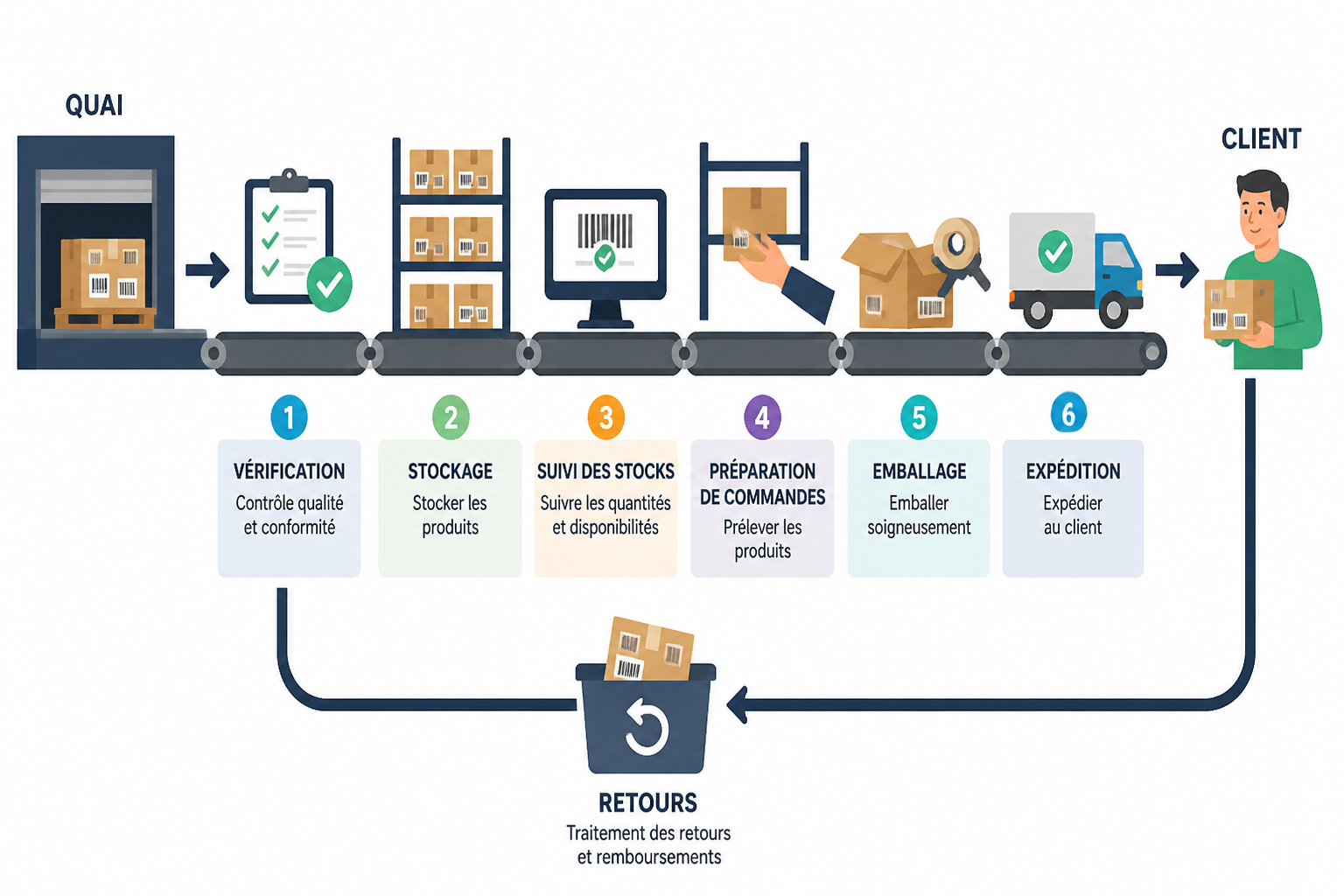 La logistique e-commerce : enjeux, métiers et organisation 2 Quelles sont les étapes de la chaîne logistique ?