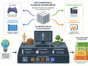 Infographiste 3D : missions, compétences et secteurs qui recrutent