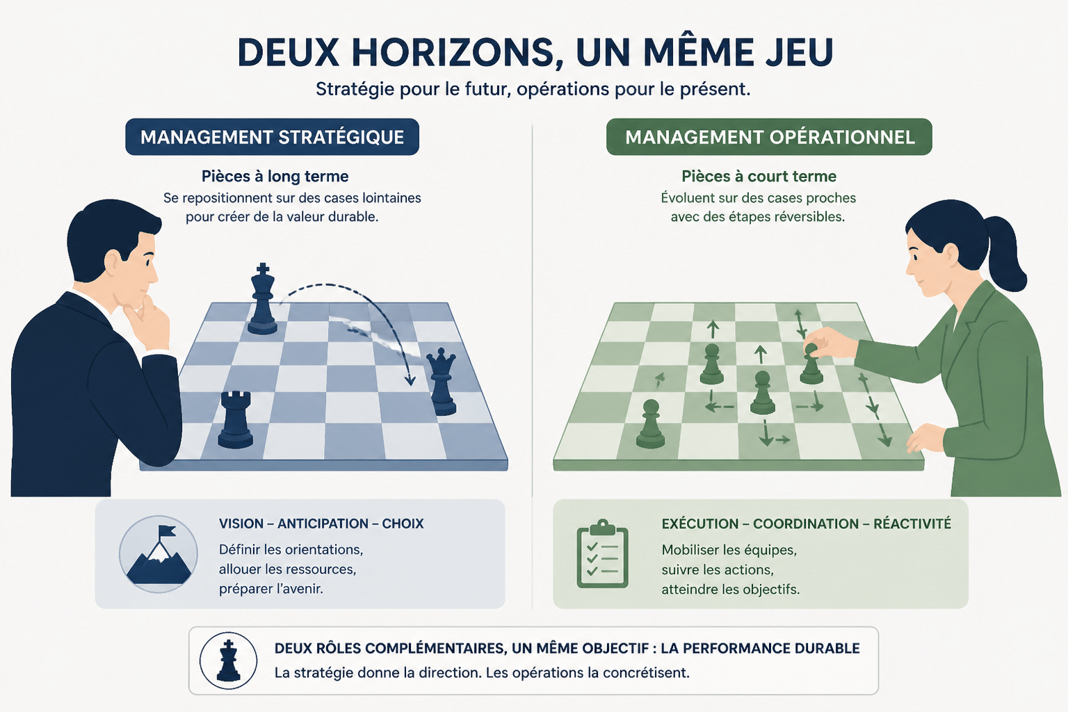 Management opérationnel et management stratégique : quelle différence ? 2 Que recouvrent ces deux types de management ?