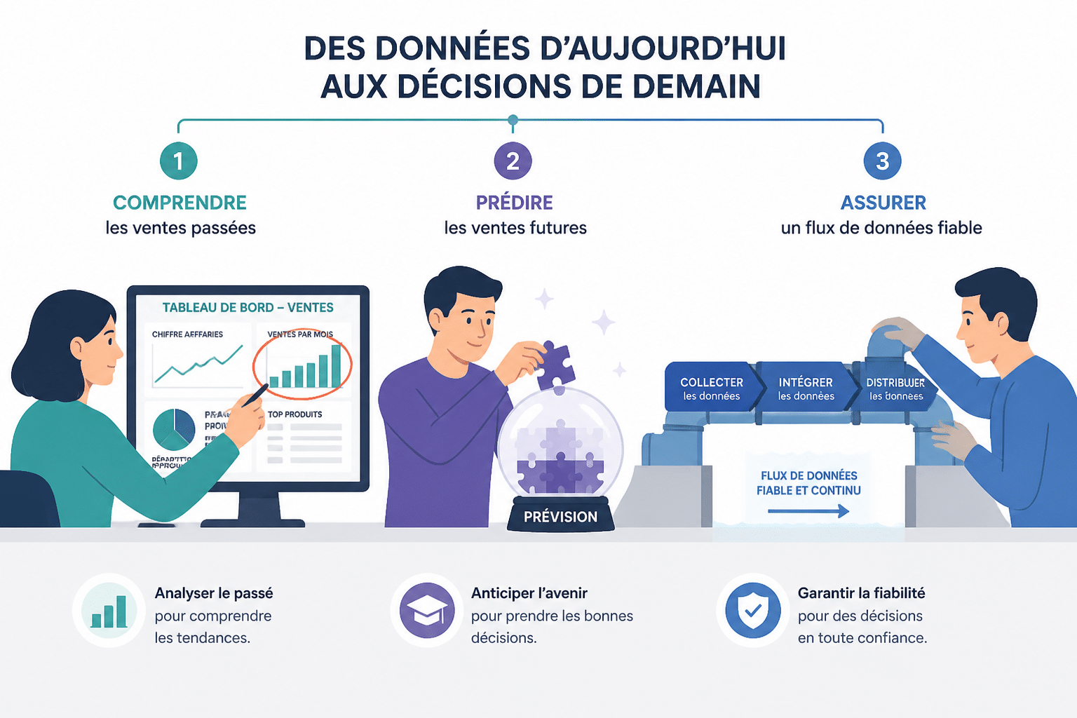 Data analyst, data scientist, data engineer : quelles différences ? 2 Quelles différences de missions au quotidien ?