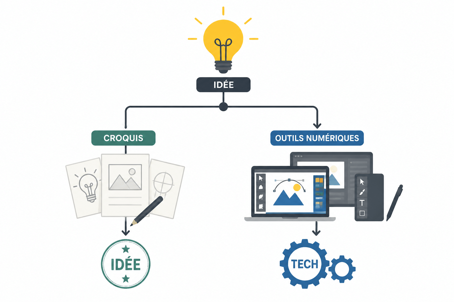 Graphiste, infographiste, designer : quelles différences entre ces métiers ? 2 Quelle différence dans la chaîne graphique ?