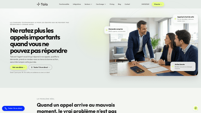 Les meilleurs callbots IA pour service client : top solutions de l'année 4 tala