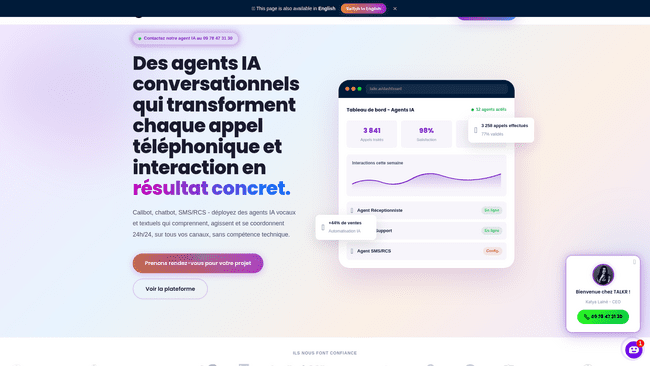 Les meilleurs callbots IA pour service client : top solutions de l'année 6 talkr