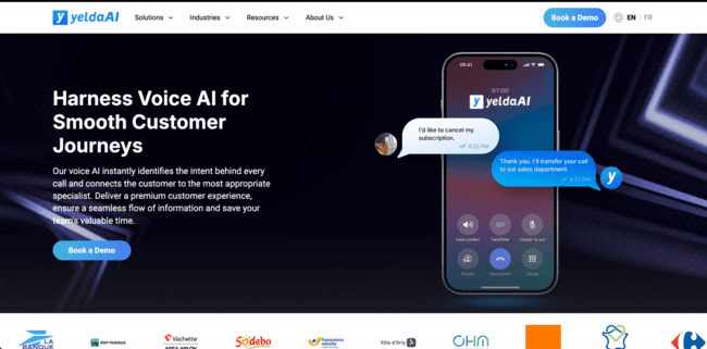 Les meilleurs callbots IA pour service client : top solutions de l'année 1 yelda ai