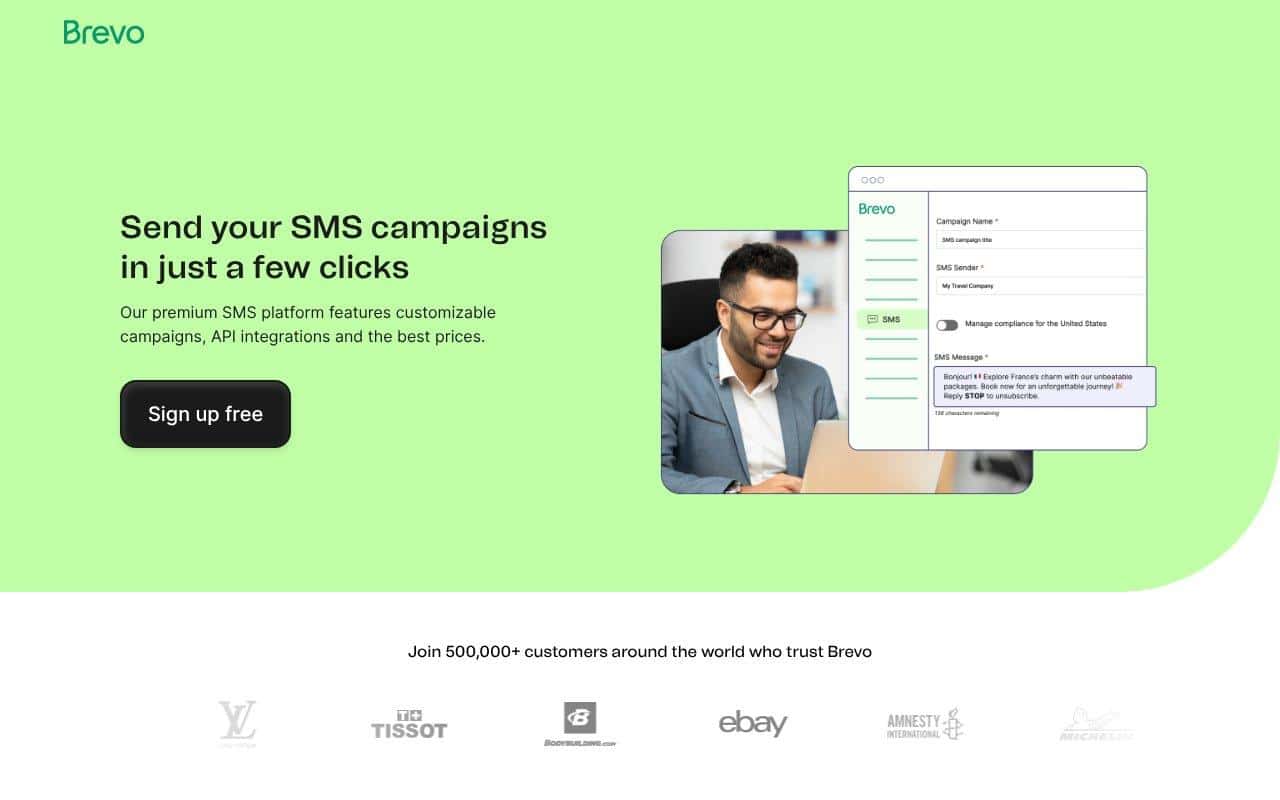 Les 7 meilleures plateformes d'envoi de sms en masse 8 Interface Brevo de création de campagnes SMS avec intégrations API