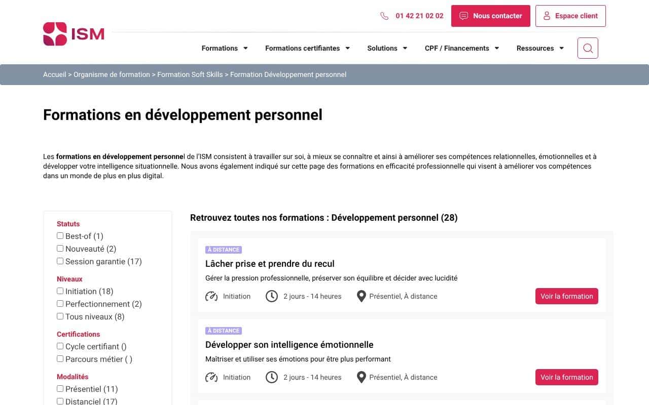 Les meilleures formations en développement personnel en Octobre 2026 : le comparatif 7 Catalogue des formations en développement personnel d’ISM